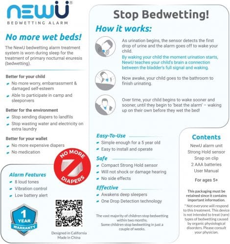 newu bedwetting alarm back newu bedwetting alarm back