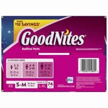goodnites sizes