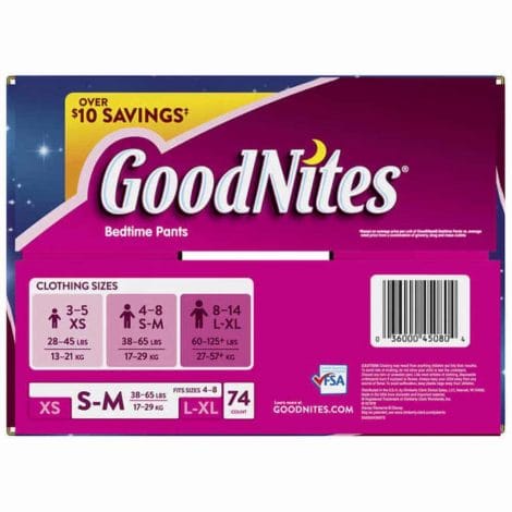 goodnites sizes goodnites sizes